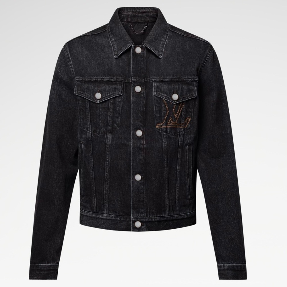 Louis Vuitton Black Denim Trucker Jacket (Unisex)